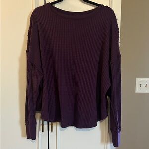 SO Women's Rich Purple Textured Sweatshirt